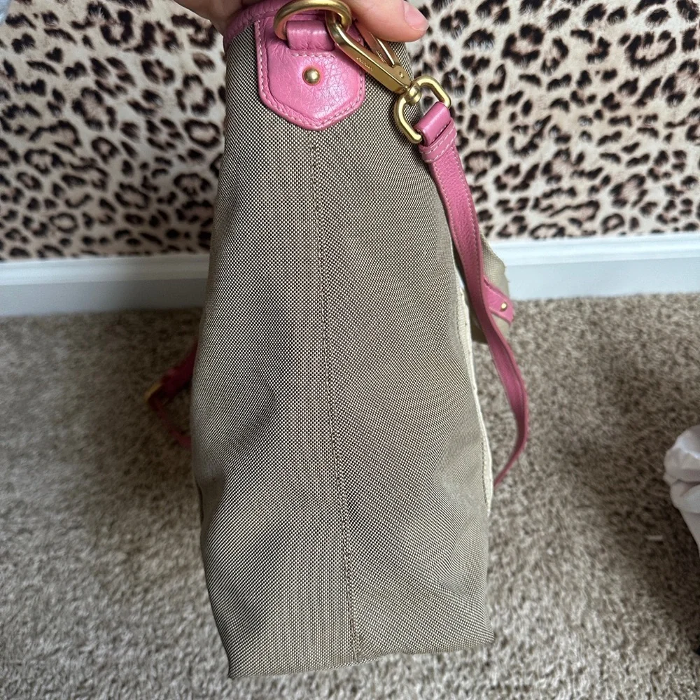 Prada Pink and Tan Tote Bag - Picture 6 of 11